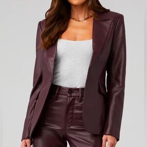 NWT Good American Faux Leather Blazer
